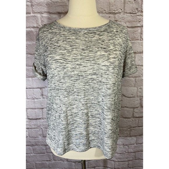 Woman Within Tops - Woman Within Plus Size M (14/16) Soft Boat Neck T Shirt Rolled Cuff Sleeve 8625